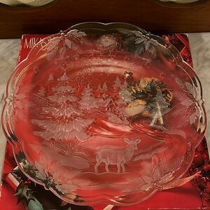 Vintage-MIKASA-Platter-Christmas Woods-15”